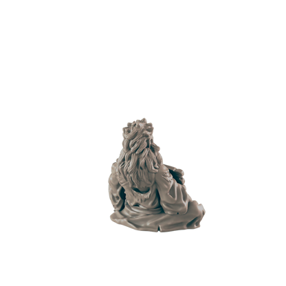 Human Mini | Beggar w/ Sign | Male Townsfolk NPC Figure | DnD Wargaming Mini | RPG Character | 32mm Scale Model | for Dungeons and Dragons, Pathfinder, etc.