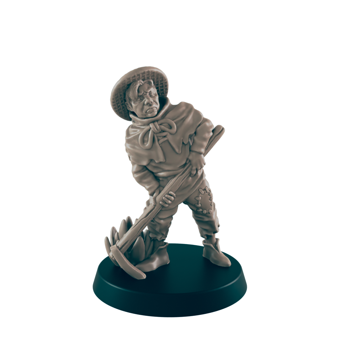 Farmer Mini | Groundskeeper Human | Dungeons and Dragons NPC Figure | Pathfinder DnD Wargaming RPG Character | 32mm Scale Model