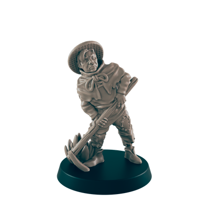 Farmer Mini | Groundskeeper Human | Dungeons and Dragons NPC Figure | Pathfinder DnD Wargaming RPG Character | 32mm Scale Model