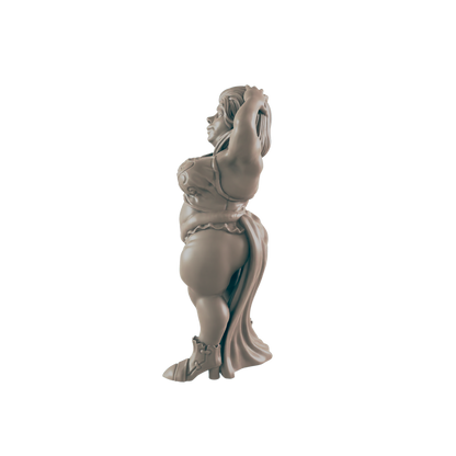 Human Mini | Fat Showgirl Courtesan | Female Townsfolk NPC Figure | DnD Wargaming Mini | RPG Character | 32mm Scale Model | for Dungeons and Dragons, Pathfinder, etc.