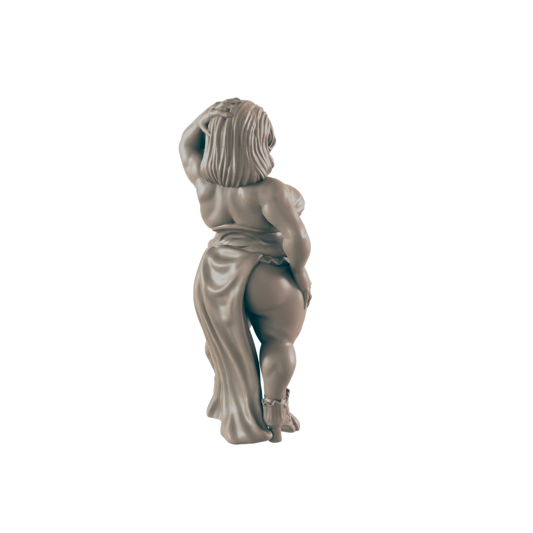 Human Mini | Fat Showgirl Courtesan | Female Townsfolk NPC Figure | DnD Wargaming Mini | RPG Character | 32mm Scale Model | for Dungeons and Dragons, Pathfinder, etc.