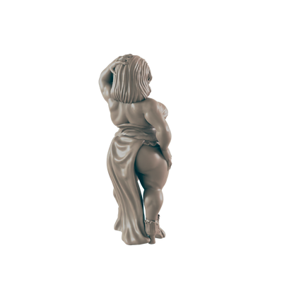 Human Mini | Fat Showgirl Courtesan | Female Townsfolk NPC Figure | DnD Wargaming Mini | RPG Character | 32mm Scale Model | for Dungeons and Dragons, Pathfinder, etc.