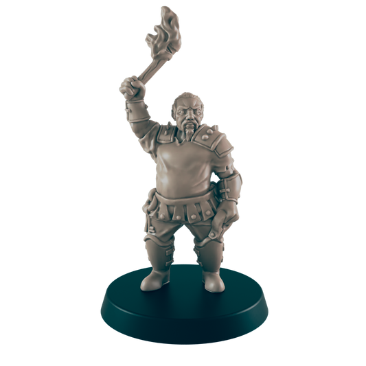Human Mini | Sheriff Jailer | Male Townsfolk NPC Figure | DnD Wargaming Mini | RPG Character | 32mm Scale Model | for Dungeons and Dragons, Pathfinder, etc.