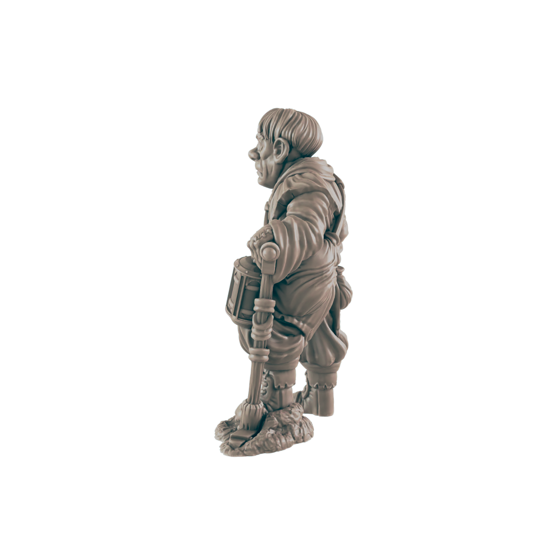 Human Mini | Grave Digger Groundskeeper | Male Townsfolk NPC Figure | DnD Wargaming Mini | RPG Character | 32mm Scale Model | for Dungeons and Dragons, Pathfinder, etc.