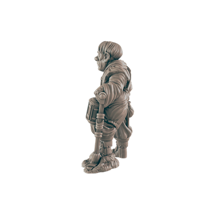 Human Mini | Grave Digger Groundskeeper | Male Townsfolk NPC Figure | DnD Wargaming Mini | RPG Character | 32mm Scale Model | for Dungeons and Dragons, Pathfinder, etc.