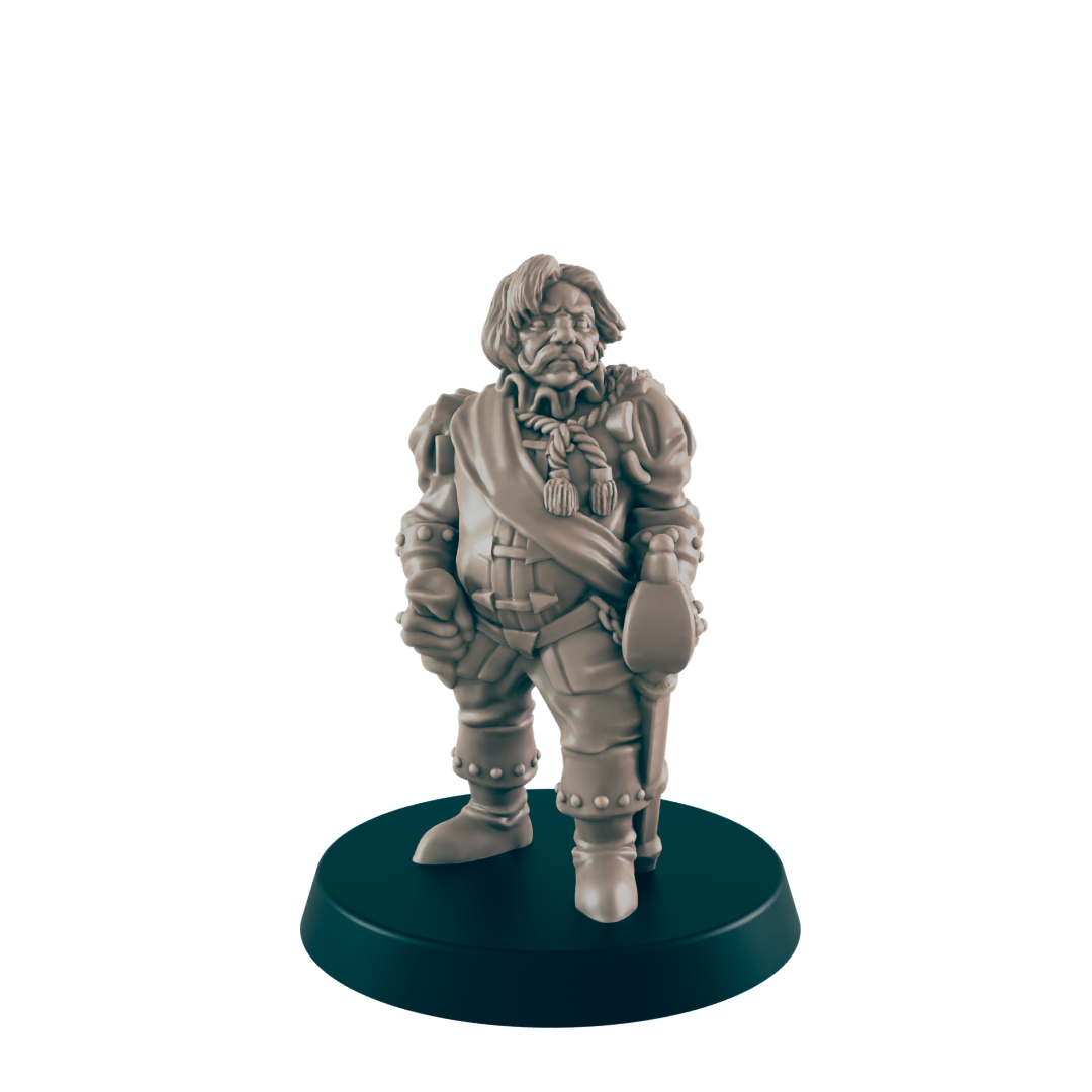 Human Mini | Grizzled Military Chief | Male Townsfolk NPC Figure | DnD Wargaming Mini | RPG Character | 32mm Scale Model | for Dungeons and Dragons, Pathfinder, etc.