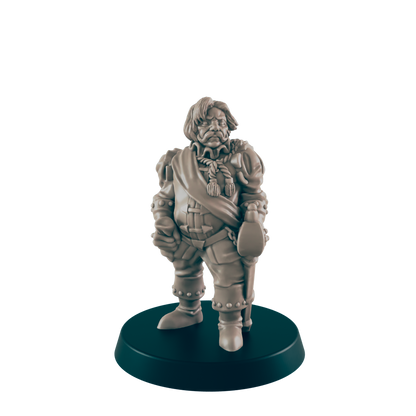 Human Mini | Grizzled Military Chief | Male Townsfolk NPC Figure | DnD Wargaming Mini | RPG Character | 32mm Scale Model | for Dungeons and Dragons, Pathfinder, etc.
