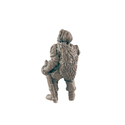 Human Mini | Grizzled Military Chief | Male Townsfolk NPC Figure | DnD Wargaming Mini | RPG Character | 32mm Scale Model | for Dungeons and Dragons, Pathfinder, etc.