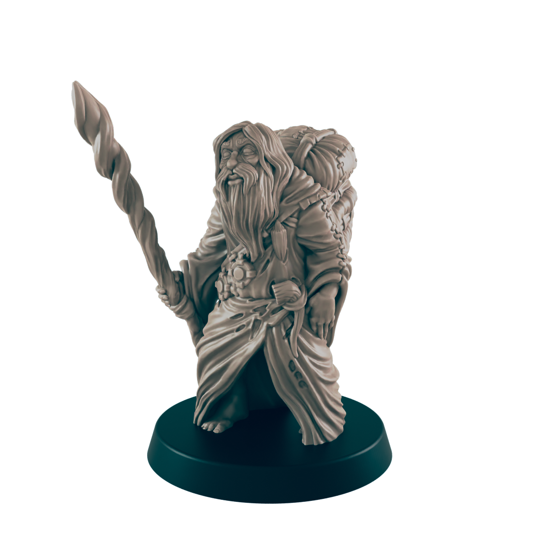 Human Mini | Travelling Wiseman | Male Townsfolk NPC Figure | DnD Wargaming Mini | RPG Character | 32mm Scale Model | for Dungeons and Dragons, Pathfinder, etc.