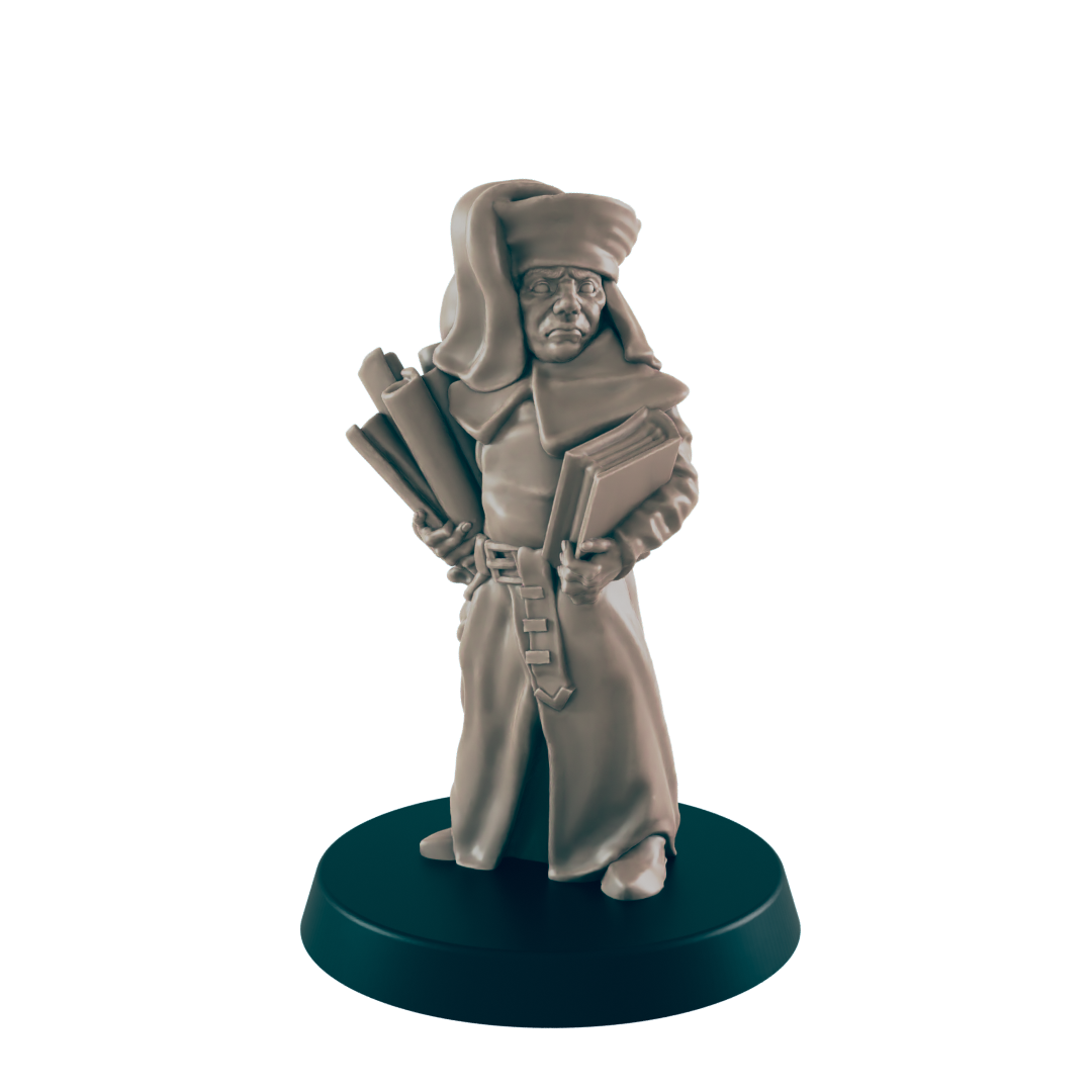 Human Mini | Professor Scholar | Male Townsfolk NPC Figure | DnD Wargaming Mini | RPG Character | 32mm Scale Model | for Dungeons and Dragons, Pathfinder, etc.