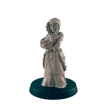 Human Mini | Chamber Maid | Female Townsfolk NPC Figure | DnD Wargaming Mini | RPG Character | 32mm Scale Model | for Dungeons and Dragons, Pathfinder, etc.