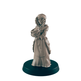 Human Mini | Chamber Maid | Female Townsfolk NPC Figure | DnD Wargaming Mini | RPG Character | 32mm Scale Model | for Dungeons and Dragons, Pathfinder, etc.