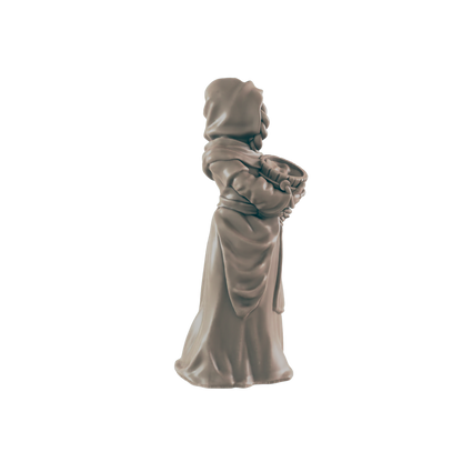 Human Mini | Chamber Maid | Female Townsfolk NPC Figure | DnD Wargaming Mini | RPG Character | 32mm Scale Model | for Dungeons and Dragons, Pathfinder, etc.