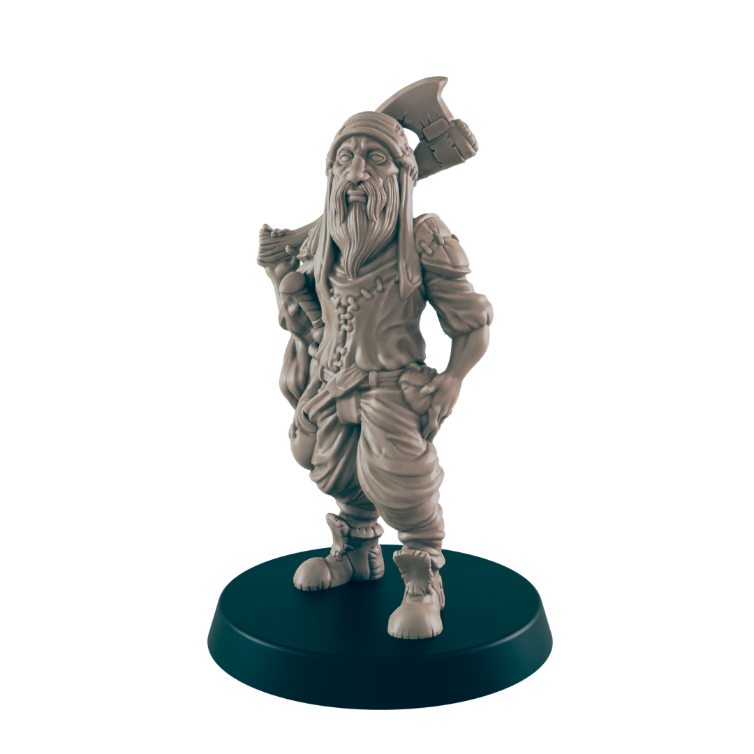 Human Woodsman Mini | Lumberjack w/ Axe | Dungeons and Dragons NPC Figure | Pathfinder DnD Wargaming RPG Character | 32mm Scale Model