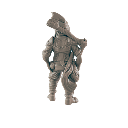 Human Woodsman Mini | Lumberjack w/ Axe | Dungeons and Dragons NPC Figure | Pathfinder DnD Wargaming RPG Character | 32mm Scale Model