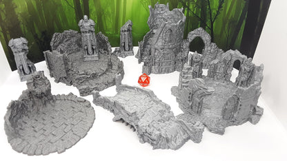 9 Piece Ruins Set Scatter Terrain Scenery 28mm Dungeons & Dragons 3D Printed Mini Miniature Model Tabletop War Gaming Wilds of Wintertide