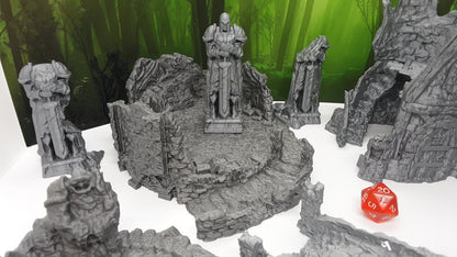 9 Piece Ruins Set Scatter Terrain Scenery 28mm Dungeons & Dragons 3D Printed Mini Miniature Model Tabletop War Gaming Wilds of Wintertide