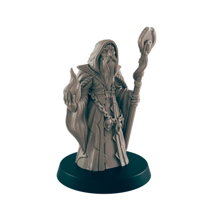 Retired Sorcerer Mini | Elderly Old Wizard | Dungeons and Dragons NPC Figure | Pathfinder DnD Wargaming RPG Character | 32mm Scale Model