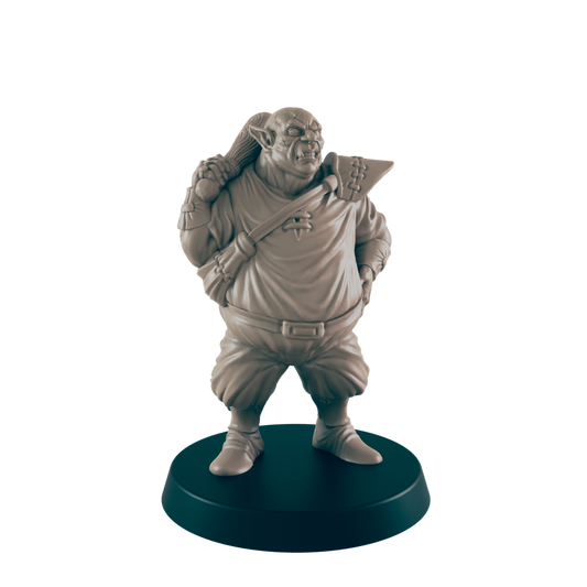 Orc Mini | Bouncer Security Guard | Male Monster Townsfolk NPC Figure | DnD Wargaming Mini | RPG Character | 32mm Scale Model | for Dungeons and Dragons, Pathfinder, etc.