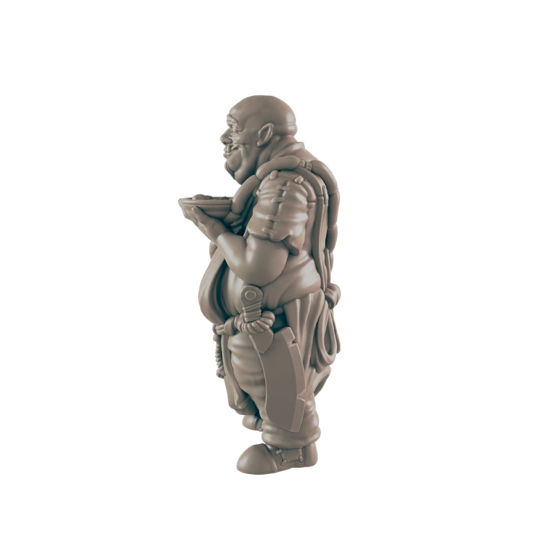 Half Orc Mini | Head Chef  | Male Monster Townsfolk NPC Figure | DnD Wargaming Mini | RPG Character | 32mm Scale Model | for Dungeons and Dragons, Pathfinder, etc.