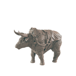 Harnessed Oxen Mini | Farm and Work Animal | Townsfolk NPC Figure | DnD Wargaming Mini | RPG Character | 32mm Scale Model | for Dungeons and Dragons, Pathfinder, etc.
