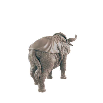 Harnessed Oxen Mini | Farm and Work Animal | Townsfolk NPC Figure | DnD Wargaming Mini | RPG Character | 32mm Scale Model | for Dungeons and Dragons, Pathfinder, etc.