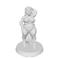 
              Human Mini | Fat Showgirl Courtesan | Female Townsfolk NPC Figure | DnD Wargaming Mini | RPG Character | 32mm Scale Model | for Dungeons and Dragons, Pathfinder, etc.
            