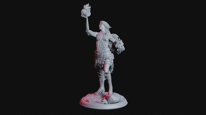 Highland Elf Villain Pyromancer Mini Miniature Figure Model RPG Fantasy Games Dungeons & Dragons Tabletop Gaming
