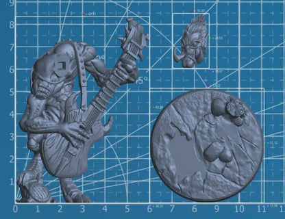 3pc Set Rock n Roll Trolls | Fantasy Monster Creatures | Resin Minis Miniature Figures Scale Models | Dungeons & Dragons Pathfinder etc.