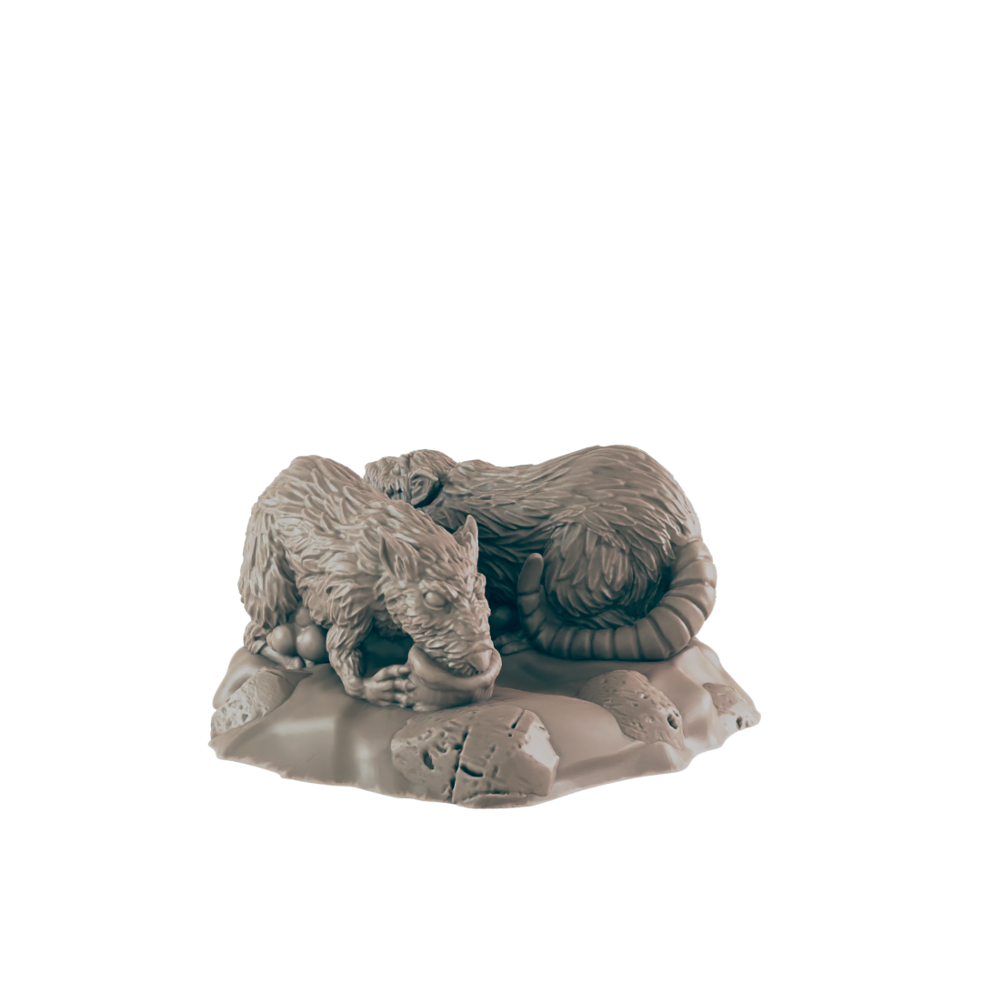 Rat Minis | Street Rodents Set | Dungeons and Dragons NPC Figure | Pathfinder DnD Wargaming RPG Character | 32mm Scale Model