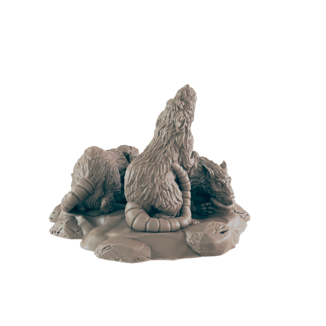 Rat Minis | Street Rodents Set | Dungeons and Dragons NPC Figure | Pathfinder DnD Wargaming RPG Character | 32mm Scale Model