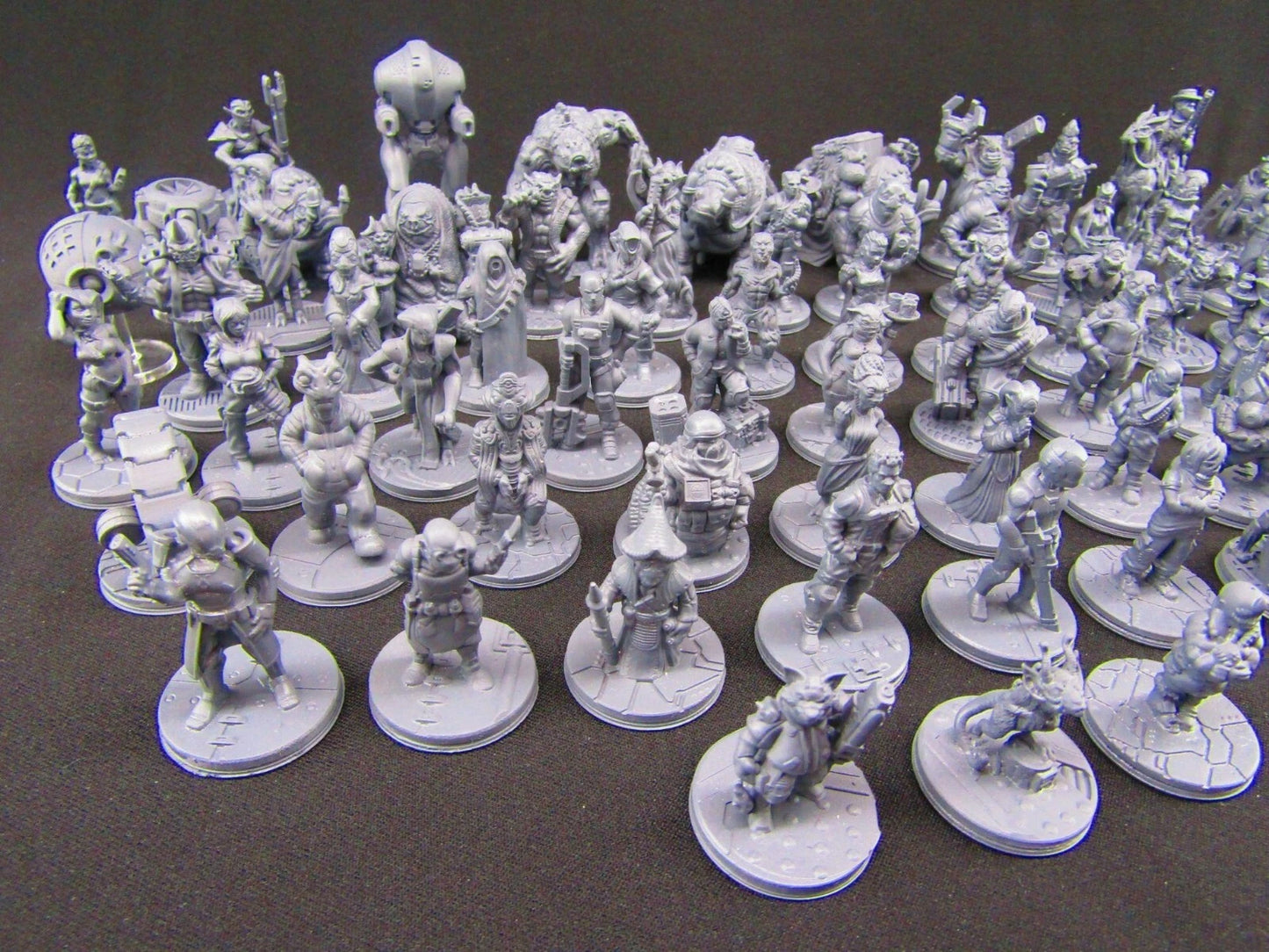 Sci Fi TTPRG 62pc Bulk Lot Mini Miniature Star Wars, Star Trek, Starfinder - Aliens, Robots, Humans, Mutants +