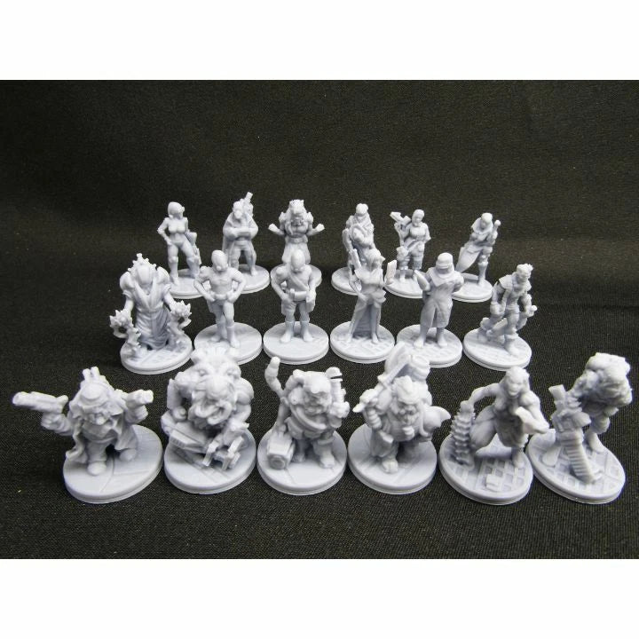 Sci Fi TTPRG 18pc Bulk Lot Mini Miniature Star Wars, Star Trek, Starfinder - Humans, Dwarves, Humanoids