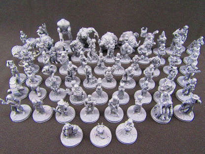 Sci Fi TTPRG 62pc Bulk Lot Mini Miniature Star Wars, Star Trek, Starfinder - Aliens, Robots, Humans, Mutants +
