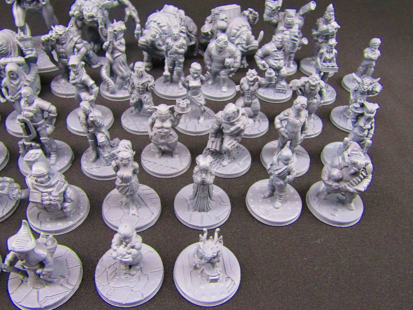 Sci Fi TTPRG 48pc Bulk Lot Mini Miniature Star Wars, Star Trek, Starfinder - Aliens & Robots, NPCs, Hostiles, PCs