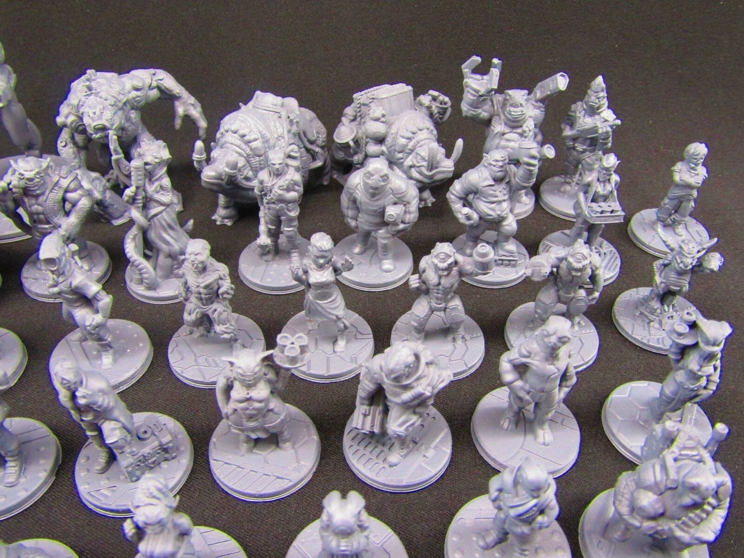 Sci Fi TTPRG 48pc Bulk Lot Mini Miniature Star Wars, Star Trek, Starfinder - Aliens & Robots, NPCs, Hostiles, PCs