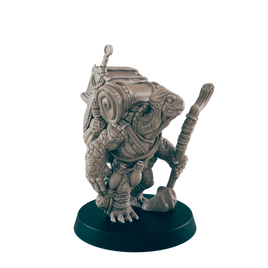 Turtlefolk Mini | Traveliing Merchant | Male Townsfolk NPC Figure | DnD Wargaming Mini | RPG Character | 32mm Scale Model | for Dungeons and Dragons, Pathfinder, etc.