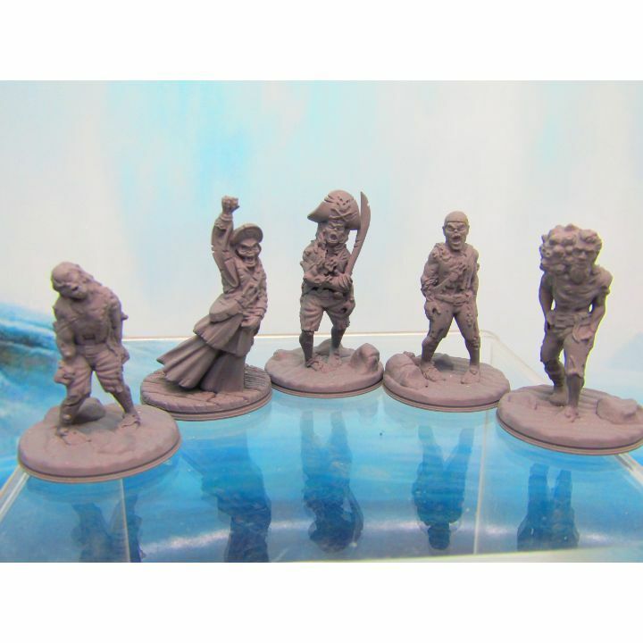Ship Wreck W/Ghost Crew Mini Miniature Figure 3D Printed Model 28/32mm Scale