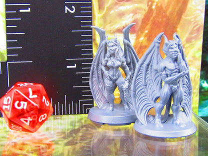 Incubus and Succubus Demon Pair Mini Miniatures 3D Printed Resin Model Figure