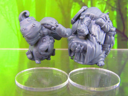 Tortle Merchant and Packdog Pet Companion Mini Miniature Figure 3D Printed Model