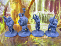 
              4pc Bullywug Frogman Party Mini Miniatures 3D Printed Resin Model Figure 28/32mm
            