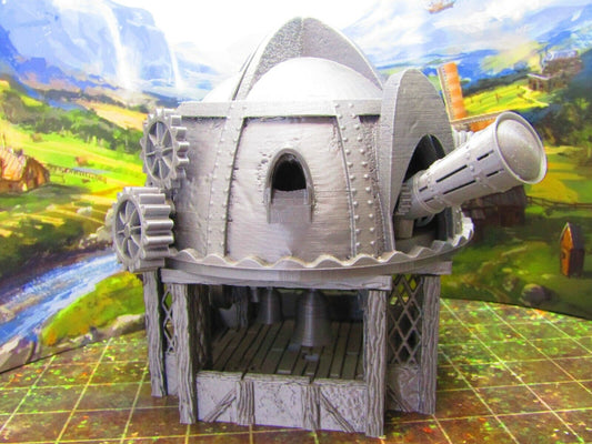Large Lookout Tower Telescope Observatory atop Belltower Scatter Terrain Scenery