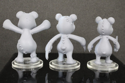 3pc Bears Mini Miniature RPG Tabletop Gaming Wargaming D&D