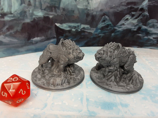 2x Battlecats Armored Wildcat Miniature Mini Figure Dungeons & Dragons D&D Model