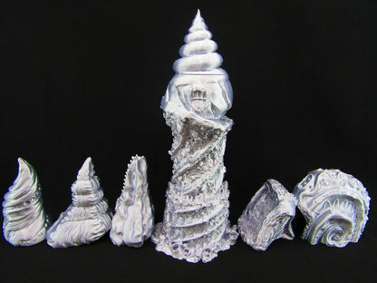 Sea Shell Village & Sea Tower Scatter Terrain Scenery 3D Printed Mini Miniature