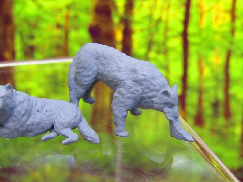 4pc Wolfpack / Wild Dogs Mongrels Set Mini Miniature 3D Printed Figure Model