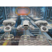 
              Lot of 3 Sentry Drones w/ Flight Stands Mini Miniature 3D Printed Figure Model
            