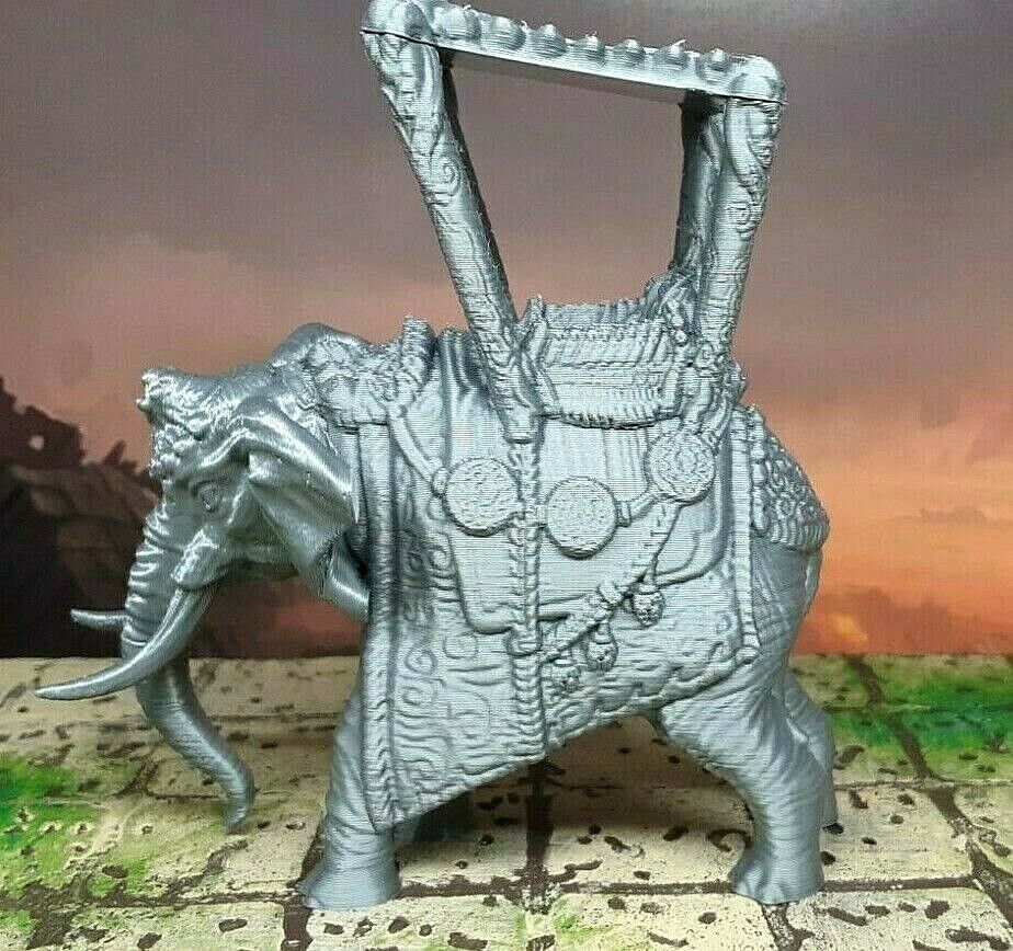 Howdah Saddled Riding Elephant w/ Arabian Prince Mini Miniature Figure 28-32mm