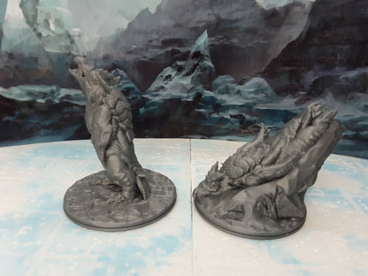 2x Dire Penguin Monsters Miniature Mini Figure Dungeons & Dragons D&D Model
