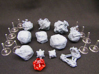 
              11 Piece Asteroid Space Ore Mines Starfinder Fleet Scale Starship Mini Miniature
            